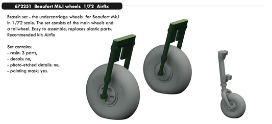 Eduard Brassin 672251 1:72 Bristol Beaufort Mk.I wheels with weighted tyre effect