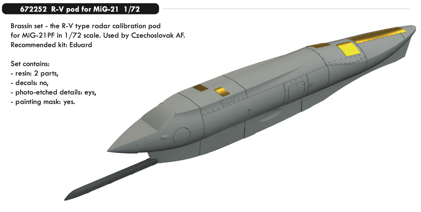 Eduard Brassin 672252 1:72 R-V pod for Mikoyan MiG-21