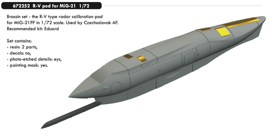 Eduard Brassin 672252 1:72 R-V pod for Mikoyan MiG-21