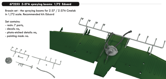 Eduard Brassin 672253 1:72 Let Z-37A spraying booms