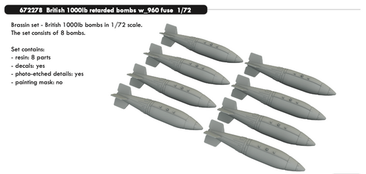 Eduard Brassin 672278 1:72 British 1000lb retarded bombs w_960 fuse