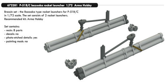Eduard Brassin 672281 1:72 North-American P-51B/C bazooka rocket launcher