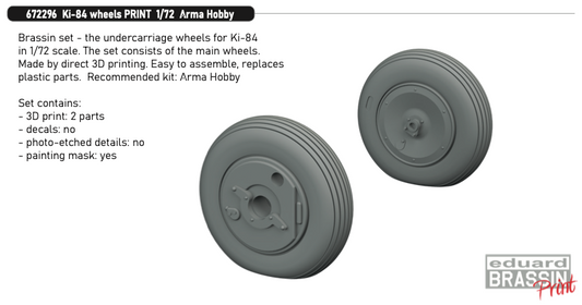 Eduard Brassin 672296 1:72 Nakajima Ki-84 Hayate wheels