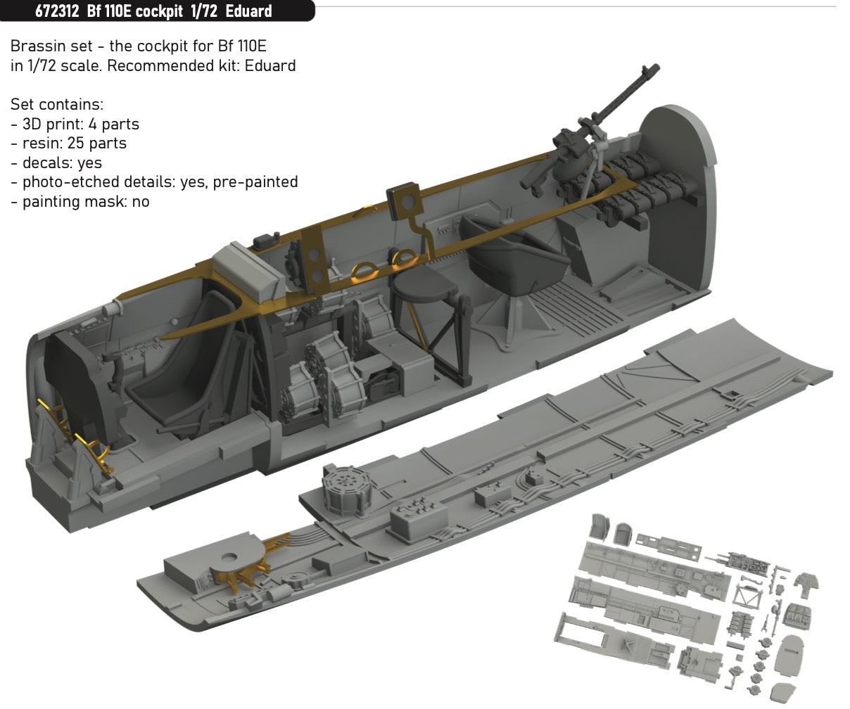Eduard Brassin 672312 1:72 Messerschmitt Bf-110E cockpit