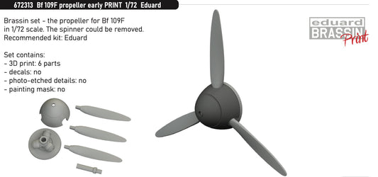 Eduard Brassin 672313 1:72 Messerschmitt Bf-109F propeller early