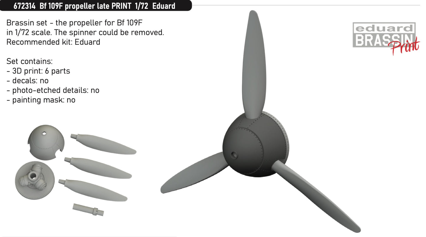 Eduard Brassin 672314 1:72 Messerschmitt Bf-109F propeller late