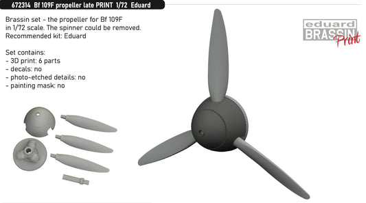 Eduard Brassin 672314 1:72 Messerschmitt Bf-109F propeller late