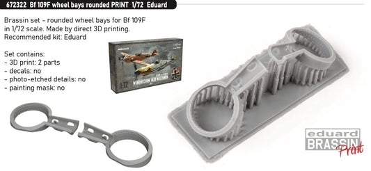 Eduard Brassin 672322 1:72 Messerschmitt Bf-109F wheel bays rounded to be used with Eduard