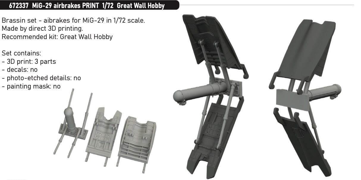 Eduard Brassin 672337 1:72 Mikoyan MiG-29 airbrakes