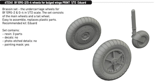 Eduard Brassin 672341 1:72 Messerschmitt Bf-109G-2/G-4 wheels for bulged wings