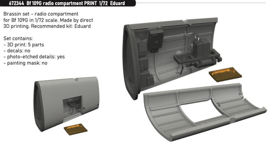 Eduard Brassin 672344 1:72 Messerschmitt Bf-109G radio compartment 3D-Printed