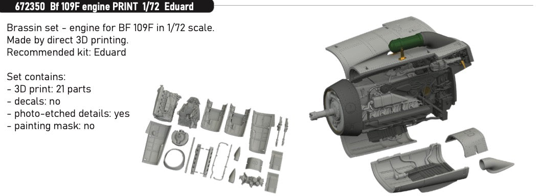 Eduard Brassin 672350 1:72 Messerschmitt Bf-109F engine