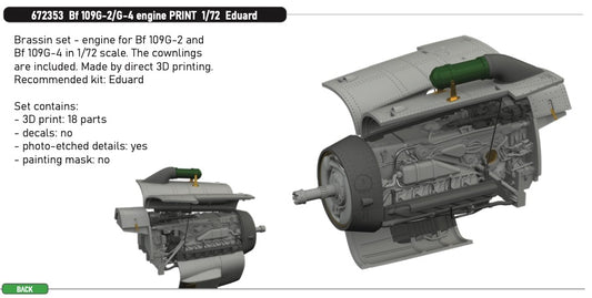 Eduard Brassin 672353 1:72 Messerschmitt Bf-109G-2 /Bf-109G-4 engine