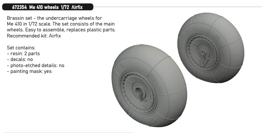 Eduard Brassin 672354 1:72 Messerschmitt Me-410A-1/U-2 wheels