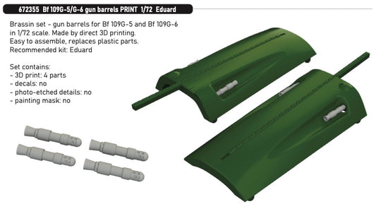 Eduard Brassin 672355 1:72 Messerschmitt Bf-109G-5/Bf-109G-6 gun barrels