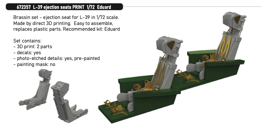 Eduard Brassin 672357 1:72 Aero L-39C Albatros ejection seats