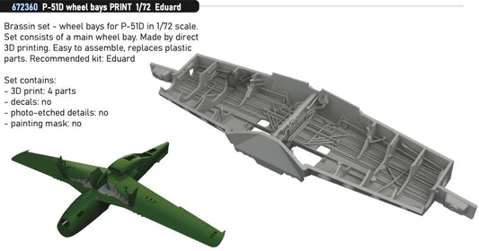 Eduard Brassin 672360 1:72 North-American P-51D Mustang wheel bay