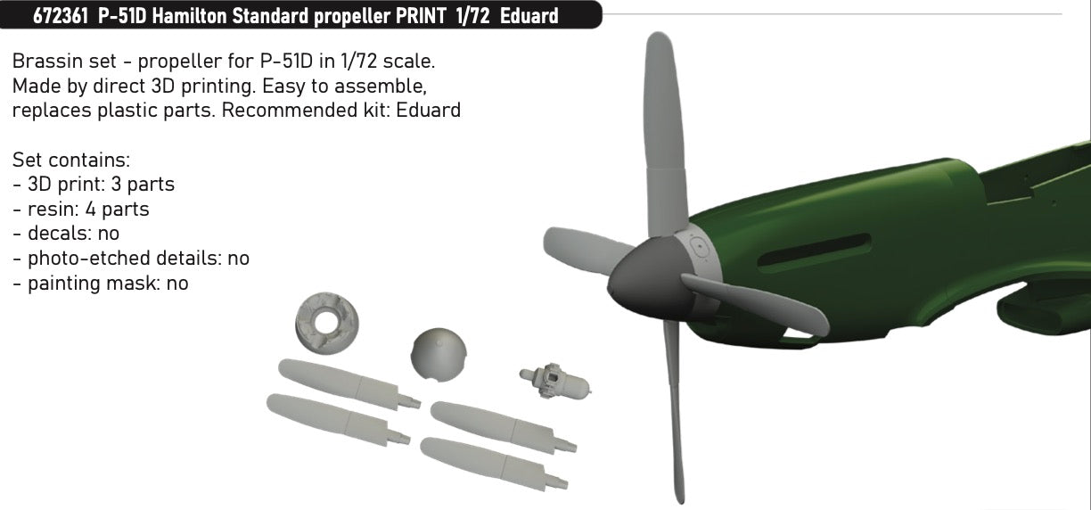 Eduard Brassin 672361 1:72 North-American P-51D Mustang Hamilton Standard propeller