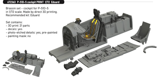 Eduard Brassin 672363 1:72 North-American P-51D-5 Mustang cockpit