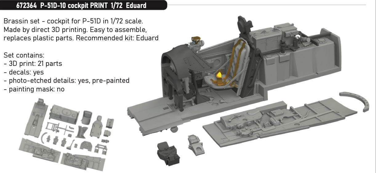 Eduard Brassin 672364 1:72 P-51D-10 Mustang cockpit
