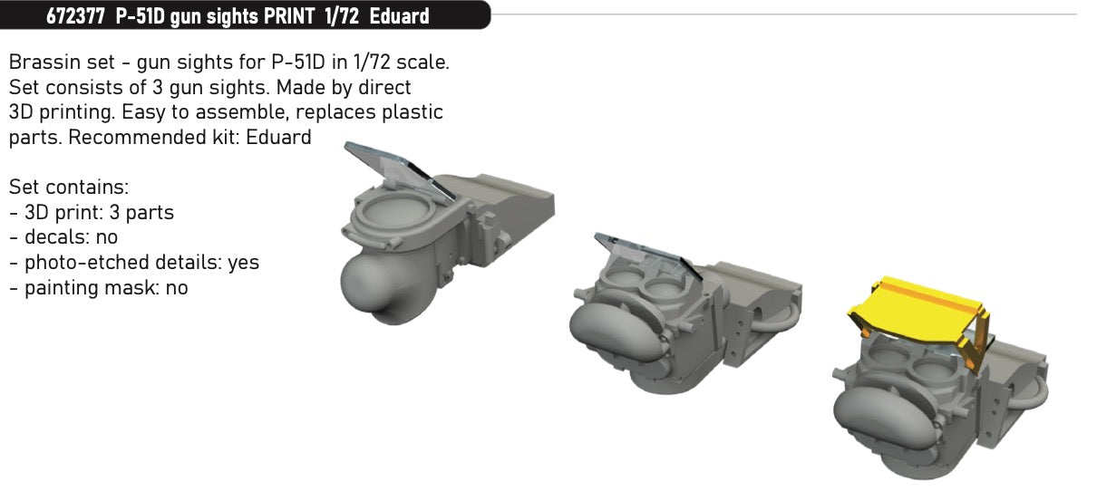 Eduard Brassin 672377 1:72 P-51D Mustang gun sights
