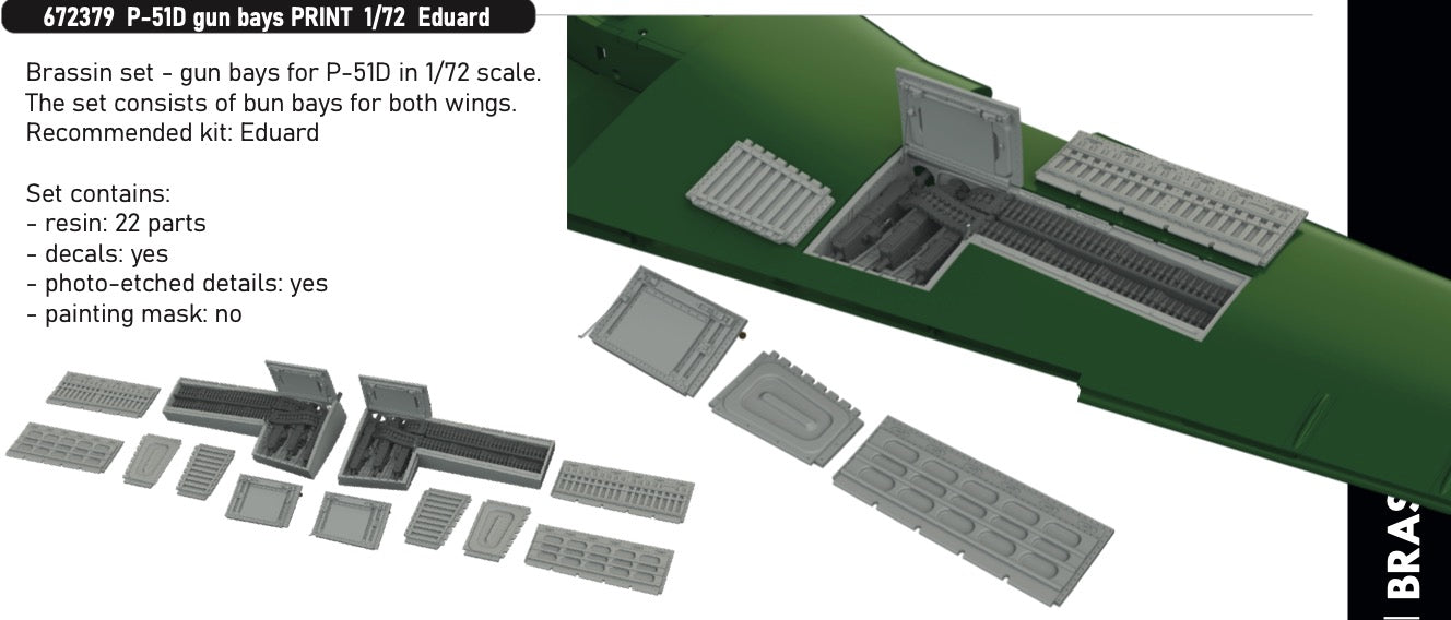 Eduard Brassin 672379 1:72 P-51D Mustang gun bays