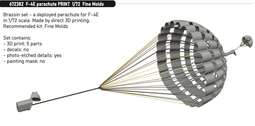 Eduard Brassin 672382 1:72 McDonnell F-4E Phantom parachute PRINT