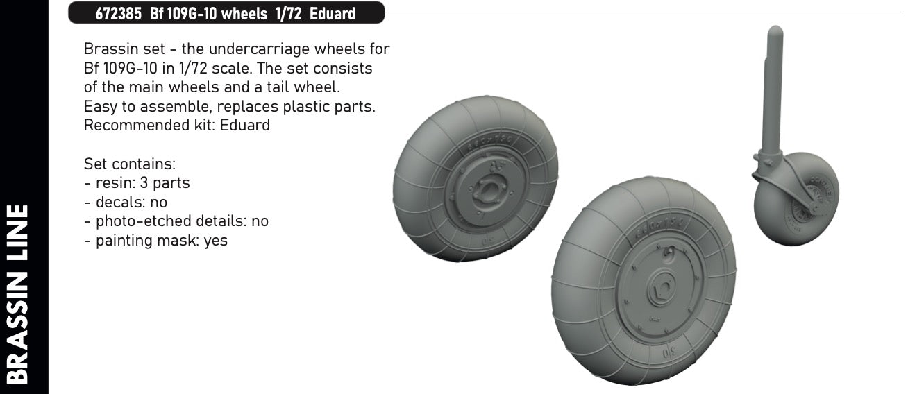 Eduard Brassin 672385 1:72 Messerschmitt Bf-109G-10 wheels