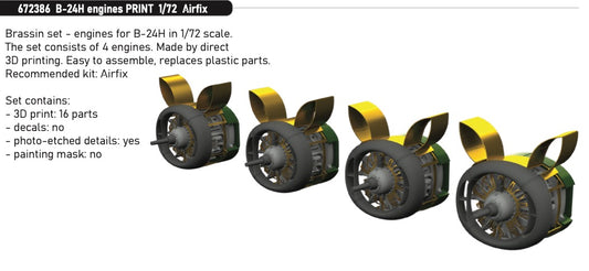 Eduard Brassin 672386 1:72 Consolidated B-24H Liberator engines PRINT