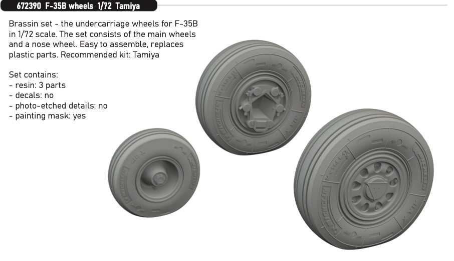 Eduard Brassin 672390 1:72 Lockheed-Martin F-35B Lightning Wheels