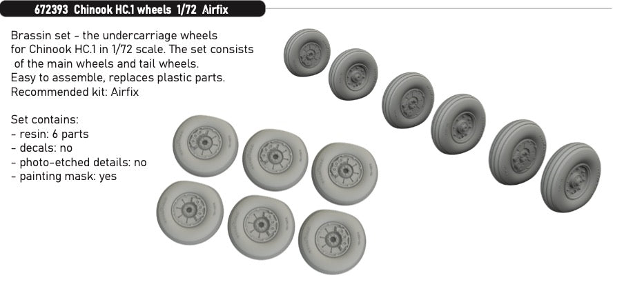 Eduard Brassin 672393 1:72 Boeing Chinook HC.1 wheels