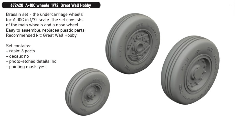 Eduard Brassin 672420 1:72 Fairchild A-10C Thunderbolt II wheels