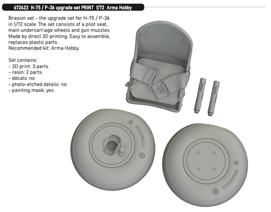 Eduard Brassin 672422 1:72 H-75 / P-36 Upgrade Set PRINT