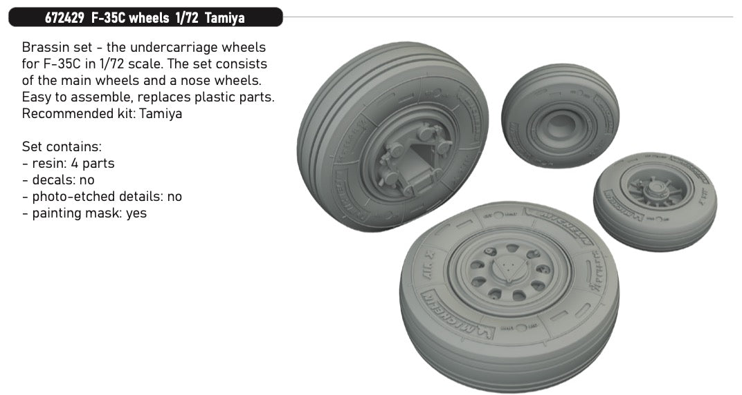 Eduard Brassin 672429 1:72 Lockheed-Martin F-35C Lightning II wheels