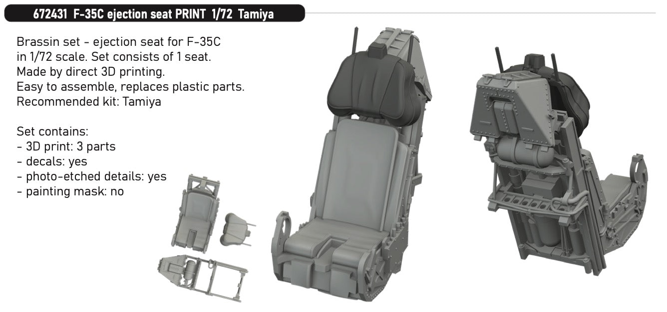 Eduard Brassin 672431 1:72 Lockheed-Martin F-35C ejection seat 3D-Printed