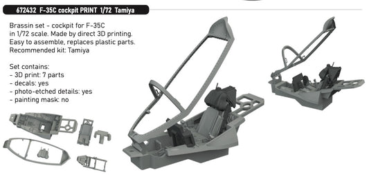 Eduard Brassin 672432 1:72 Lockheed-Martin F-35C Lightning II cockpit 3D-Printed