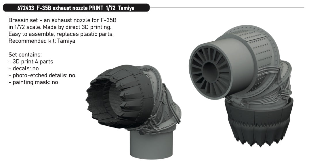 Eduard Brassin 672433 1:72 Lockheed-Martin F-35B Exhaust Nozzle PRINT