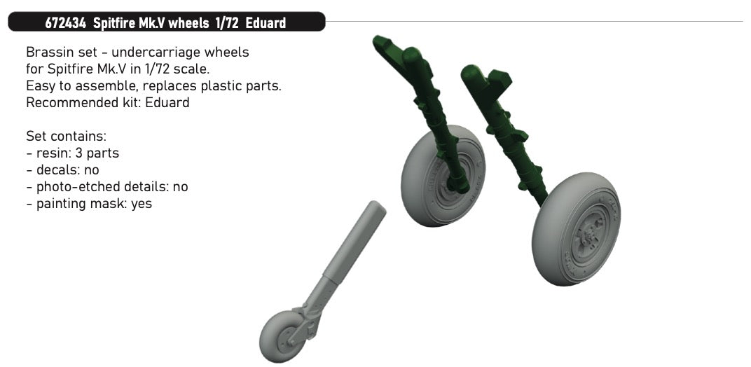Eduard Brassin 672434 1:72 Supermarine Spitfire Mk.V wheels