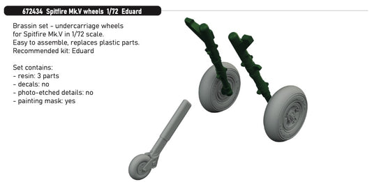 Eduard Brassin 672434 1:72 Supermarine Spitfire Mk.V wheels
