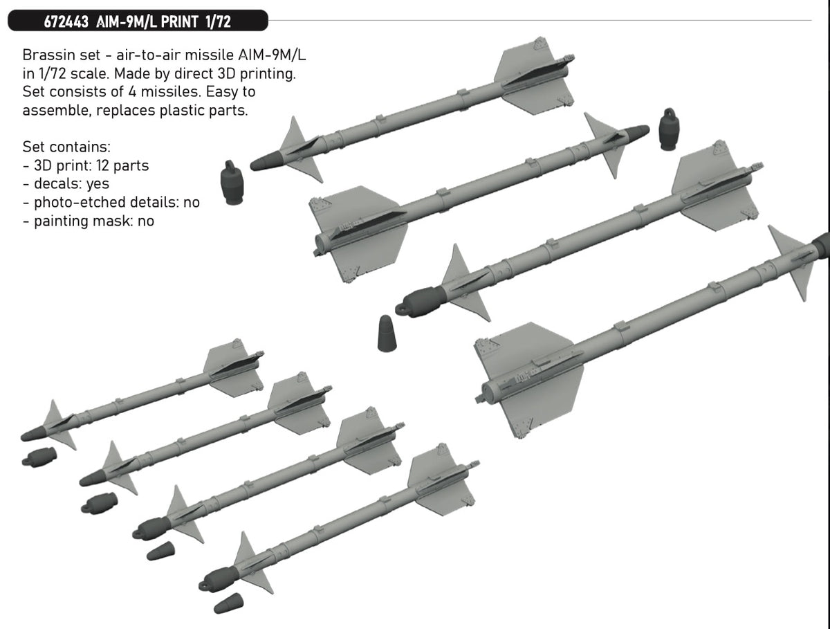 Eduard Brassin 672443 1:72 AIM-9M/L PRINT