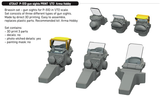Eduard Brassin 672447 1:72 North-American P-51D Mustang gun sights