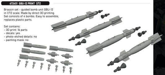 Eduard Brassin 672451 1:72 GBU-12 (3D-Printed) Brassin set