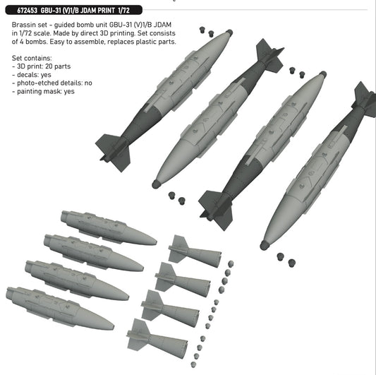 Eduard Brassin 672453 1:72 GBU-31 (V)1/B JDAM (3D-Printed)