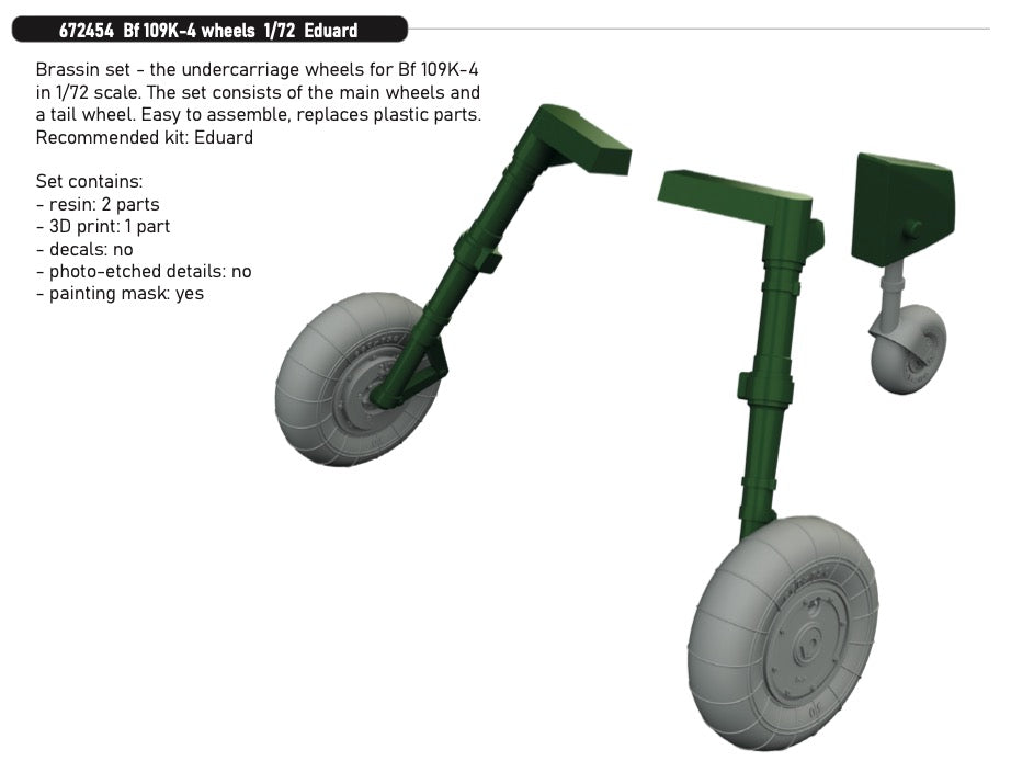 Eduard Brassin 672454 1:72 Messerschmitt Bf-109K-4 wheels