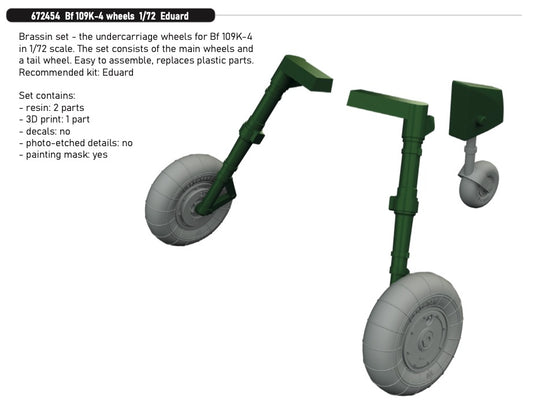 Eduard Brassin 672454 1:72 Messerschmitt Bf-109K-4 wheels