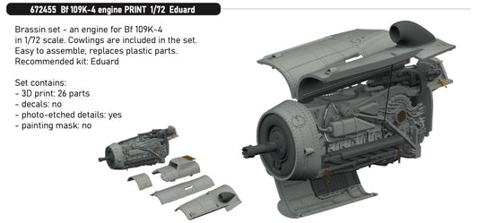 Eduard Brassin 672455 1:72 Messerschmitt Bf-109K-4 Engine PRINT