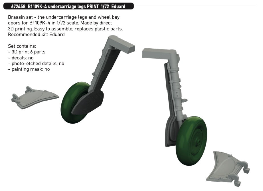 Eduard Brassin 672458 1:72 Messerschmitt Bf-109K-4 undercarriage legs