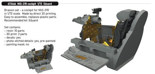 Eduard Brassin 672466 1:72 Mikoyan MiG-21R cockpit