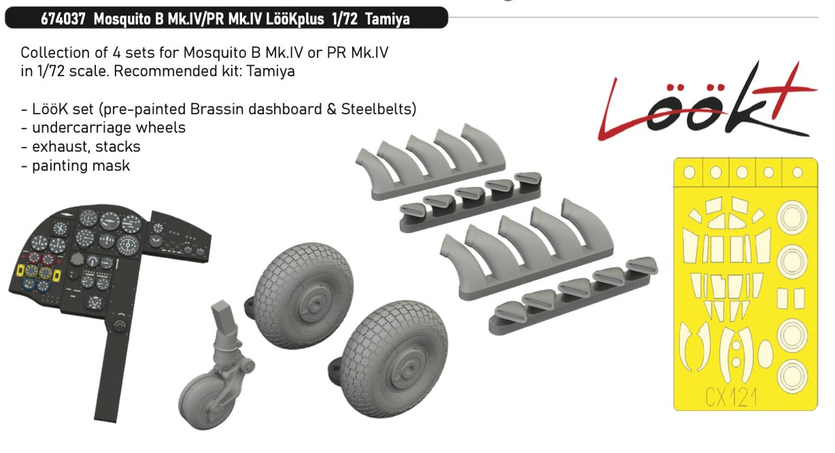 Eduard Brassin 674037 1:72 de Havilland Mosquito B Mk.IV/PR Mk.IV LooKplus Series