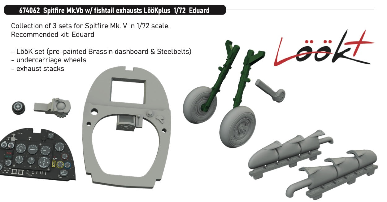 Eduard Brassin 674062 1:72 Supermarine Spitfire Mk.Vb with fishtail exhausts LööKplus